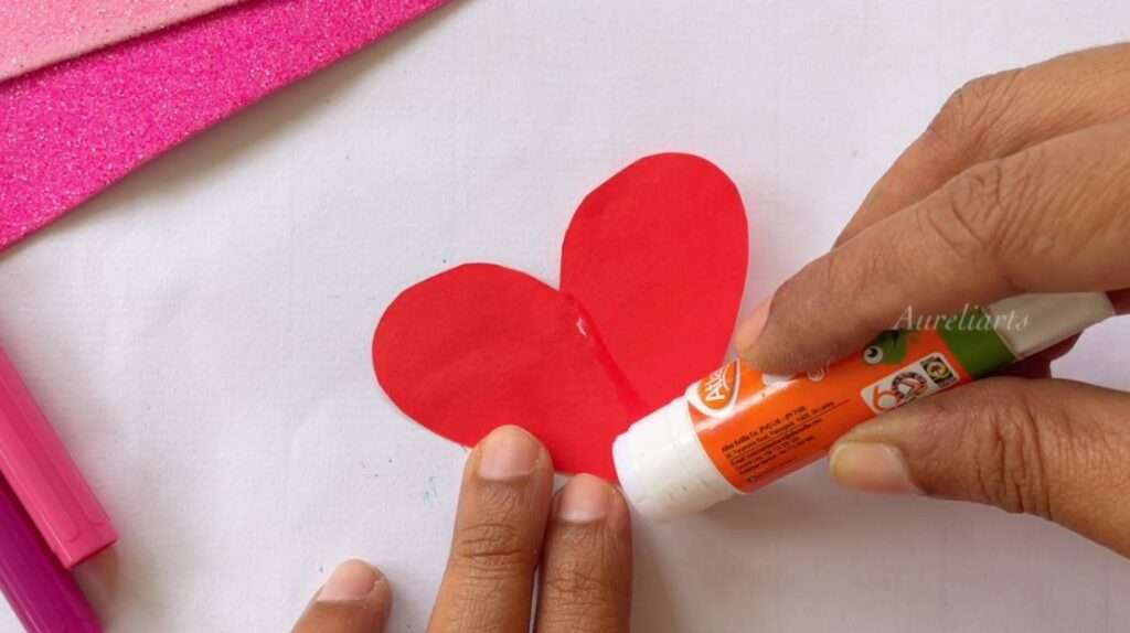 glue paper hearts