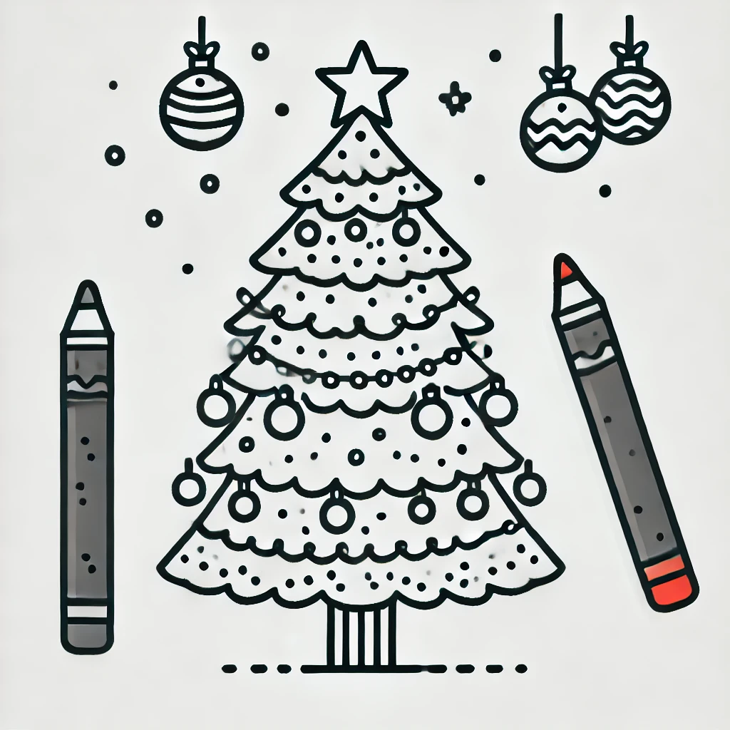 printable Christmas tree coloring page