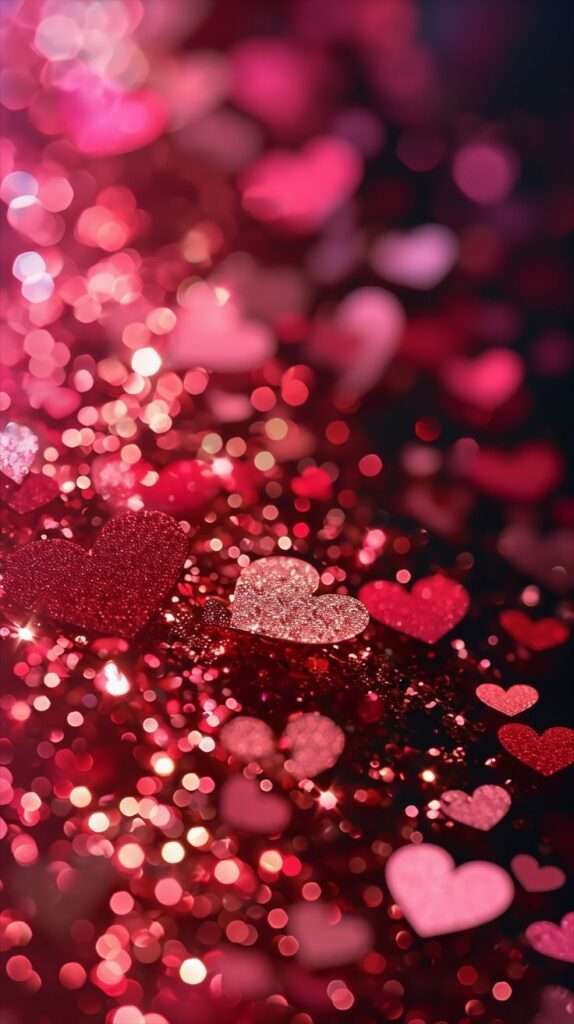 Valentines Day glittery iphone Wallpaper