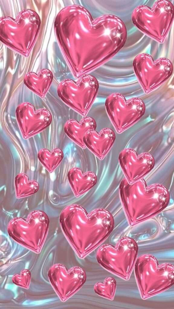 pink hearts iphone wallpaper