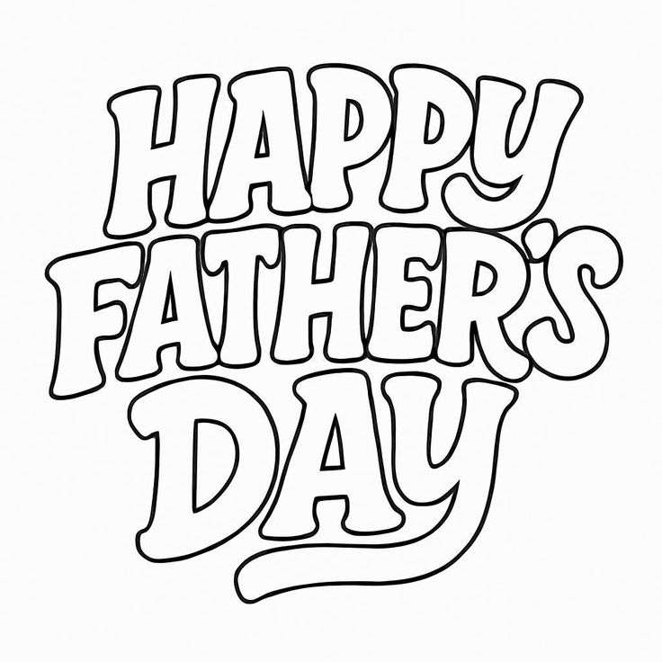 Father's Day Colouring Page
