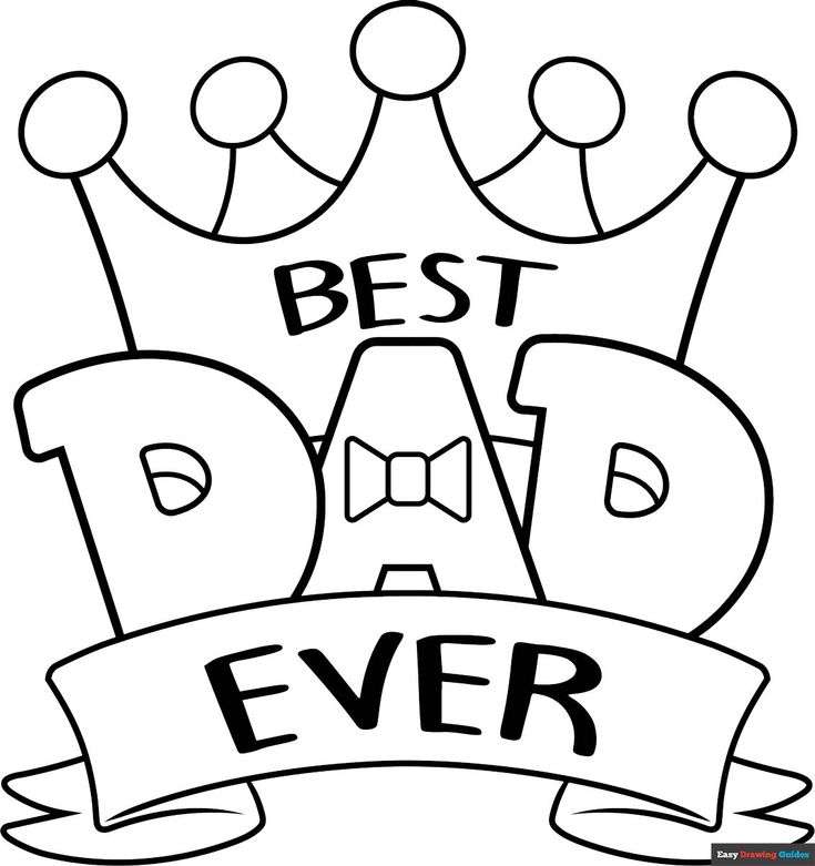 Free easy Father's Day crown card Coloring Page