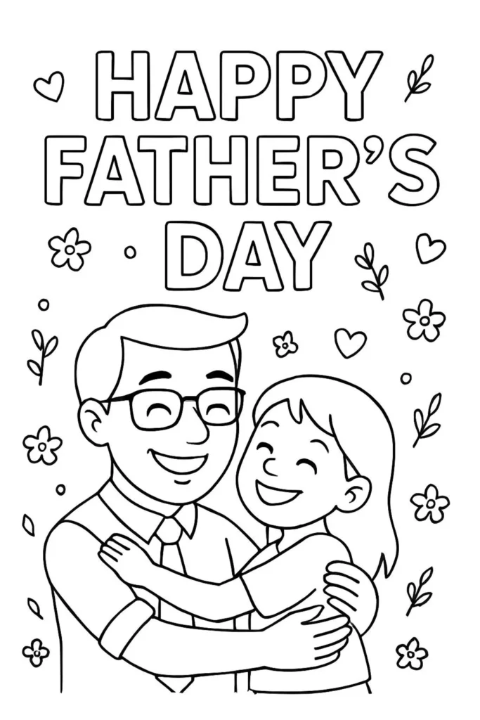 Happy fathers day coloring