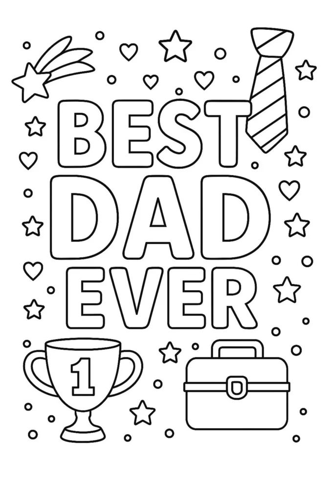 best dad ever coloring