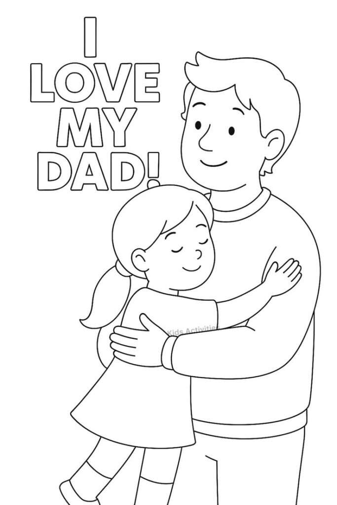 i love my dad coloring page